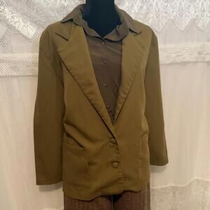 Vintage 80/90s Taboo Olive Green Oversized Lightweight Blazer size M/L